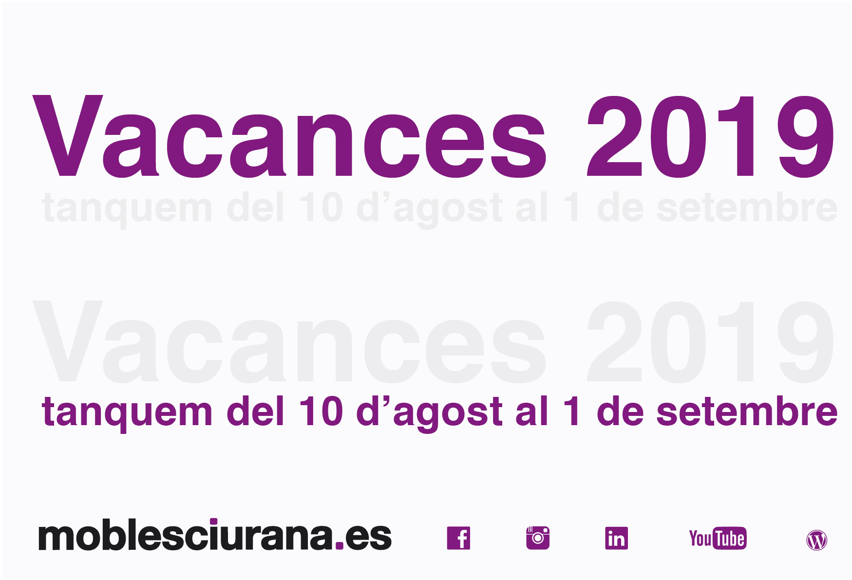 Vacances 2019